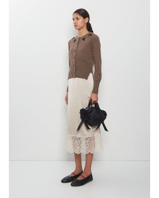 Simone Rocha White Double Ribbon Rosette Bag, Mini