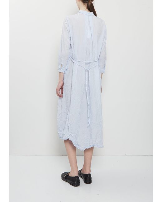Pas De Calais White Washed Cotton Crinkle Dress