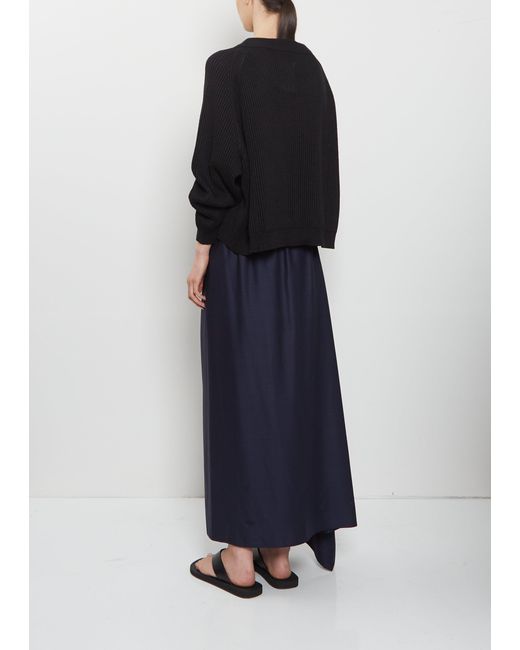 Dusan Black Ribbed Linen Cashmere Silk Sweater