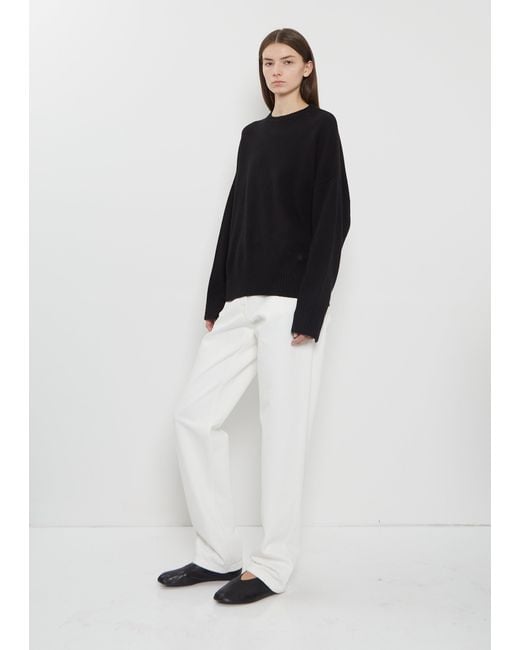 Loulou de Saison Black Anton Cashmere Crewneck Sweater