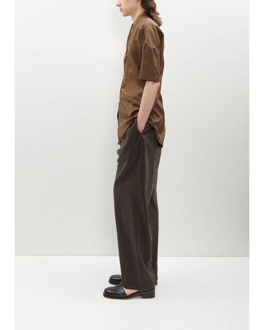 Lemaire Brown Short Sleeve Shirt With Scarf