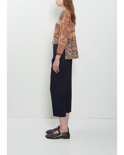Visvim Blue Pleated Cropped Cotton Chino