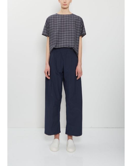 Apuntob Blue Technical Cotton Straight Trousers