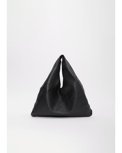 The Row Black Leather Bindle, Small