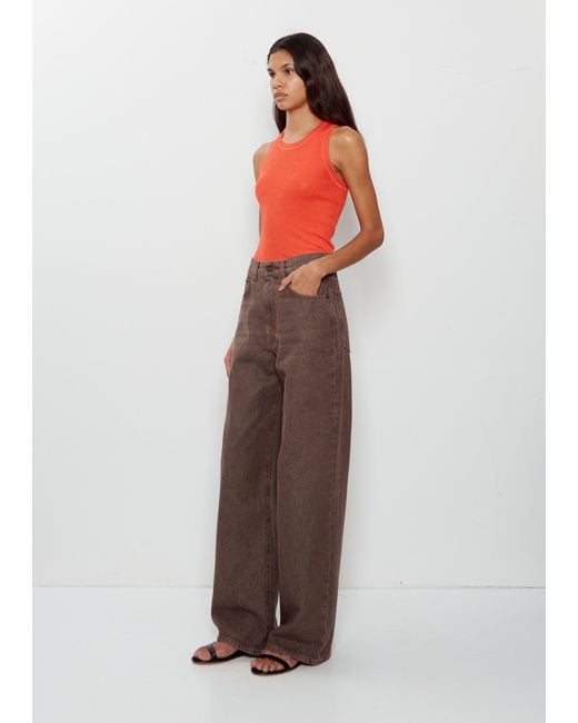 6397 Brown Wide Cotton Jean