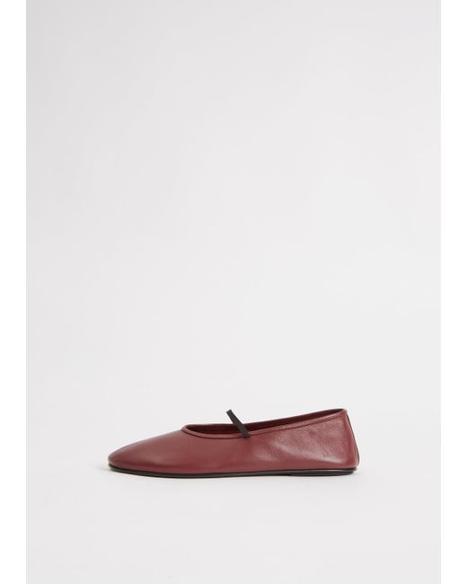 THE ROW Ava leather Mary Jane ballet flats