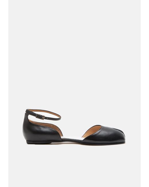 Maison Margiela Tabi Leather Mary Janes in Black | Lyst