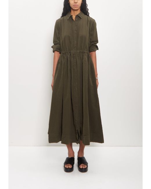 Casey Casey Green Cotton Paper Panzy Dress