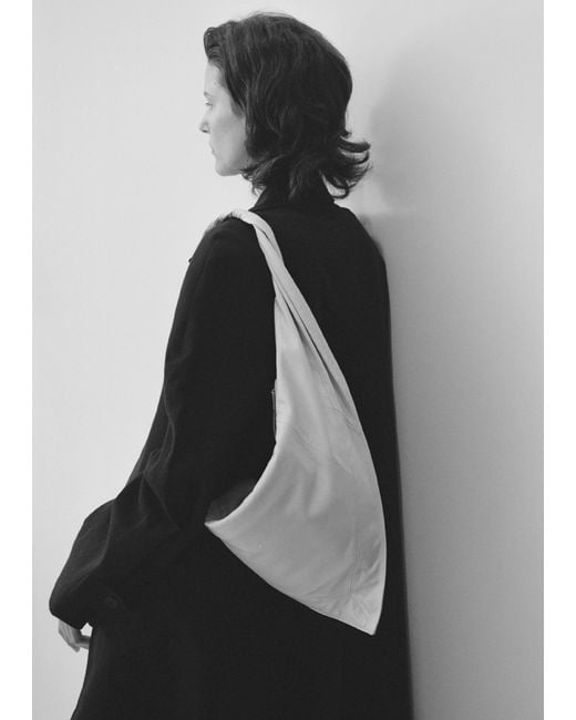 Lemaire White Leather Scarf Bag, Small