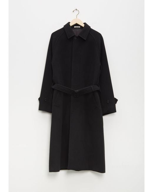 AURALEE Cashmere Wool Mosser Soutien Collar Coat in Black | Lyst