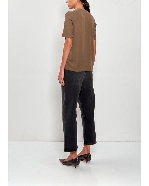 The Row Blue Ozzi Silk Jersey Top