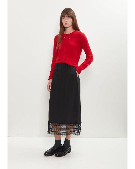 Simone Rocha Black Ribbon Lace Trim Easy Skirt