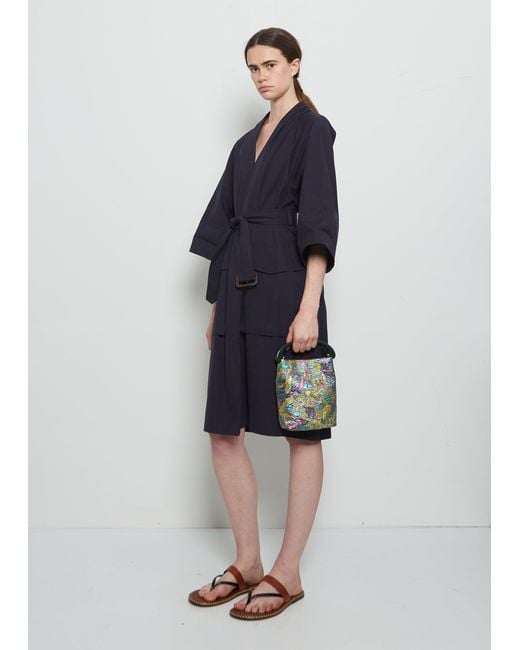 Dries Van Noten Blue Crisp Jacquard Bag