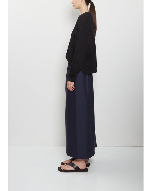 Dusan Black Ribbed Linen Cashmere Silk Sweater