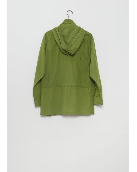 Auralee Green Super Fine Cotton Lawn Hooded Blouson