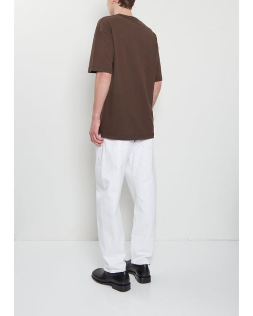 Lemaire Brown Boxy Cotton Linen T-shirt