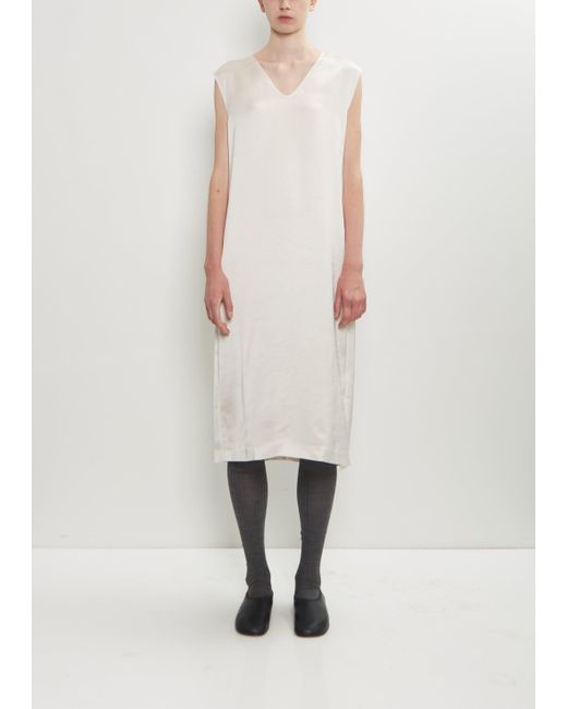 Carven White Satin Shift Dress