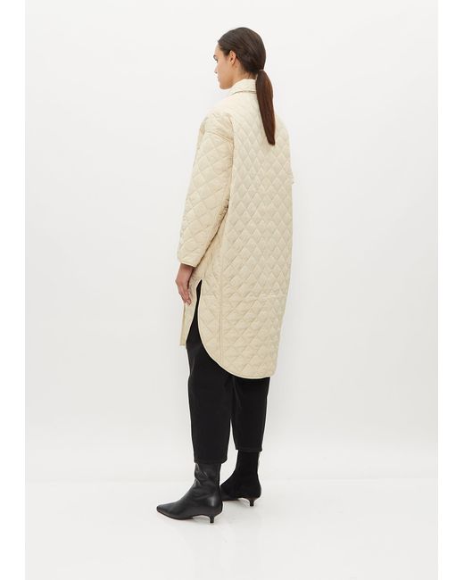 Totême Quilted Cocoon Coat in Natural | Lyst