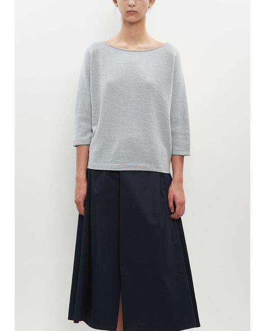 Stephan Schneider White Merino Wool-cotton Unita Boatneck Sweater