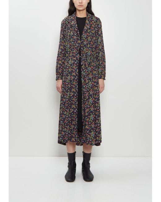 Junya Watanabe Multicolor Georgette Flower Print Layered Wrap Dress