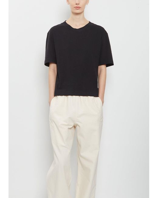 MHL by Margaret Howell Simple Cotton Linen T-shirt in Black | Lyst