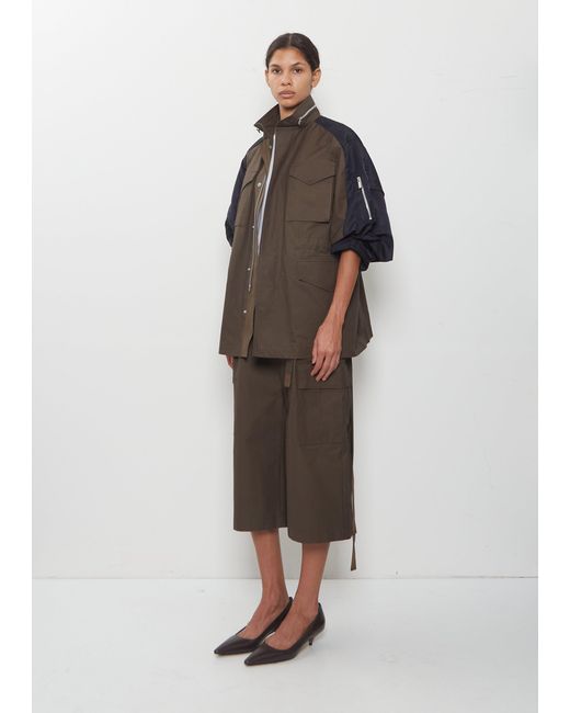 Sacai Black Cotton Weather Jacket