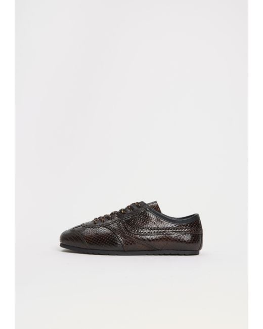 Dries Van Noten White Snake Effect Leather Trainer