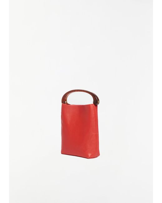 Dries Van Noten Red Crisp Leather Bag