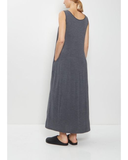 Auralee Blue Wool Jersey Tank Dress