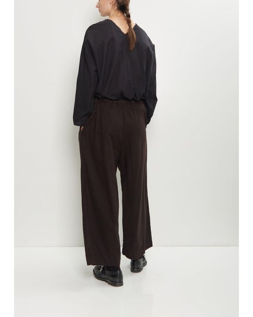 Scha Black Deep Pockets Cotton Wide Leg Pants