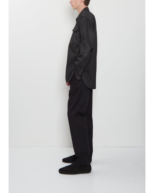 Dries Van Noten Black Croomson Waxed Denim Shirt