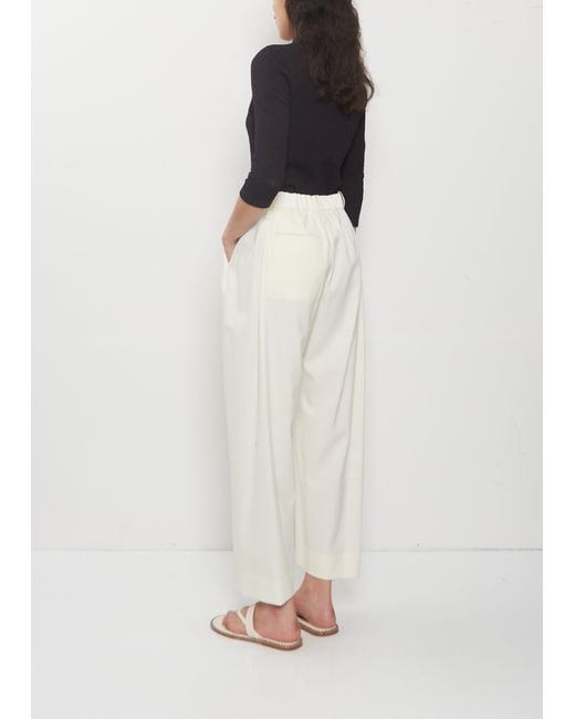 Issey Miyake White Belted Wool Pants