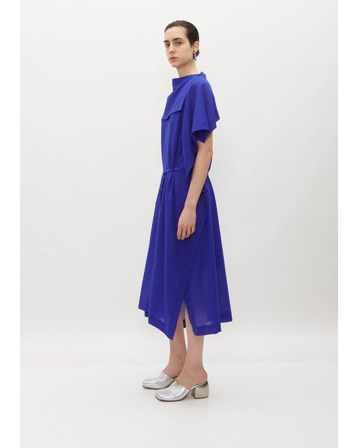 Issey Miyake Blue Square Over Wool Dress