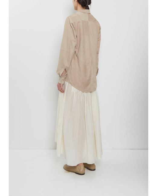 Lauren Manoogian Natural Suede Paneled Shirt