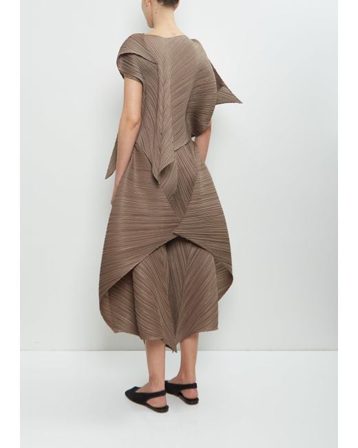 Pleats Please Issey Miyake Technical Flare Shirt in Brown | Lyst