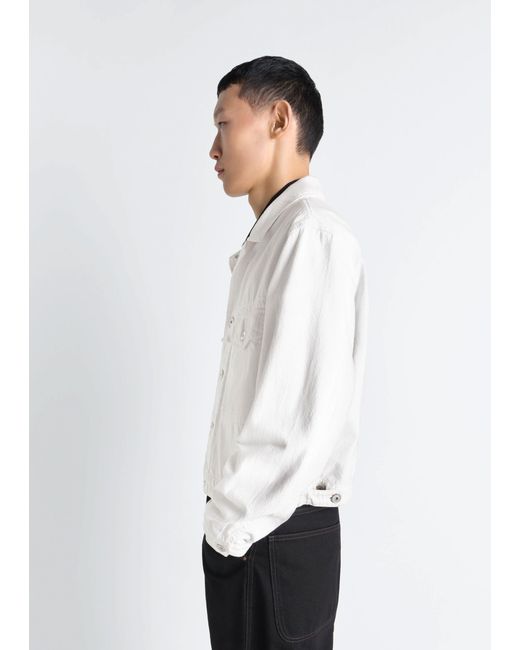 Lemaire White Denim Trucker Jacket