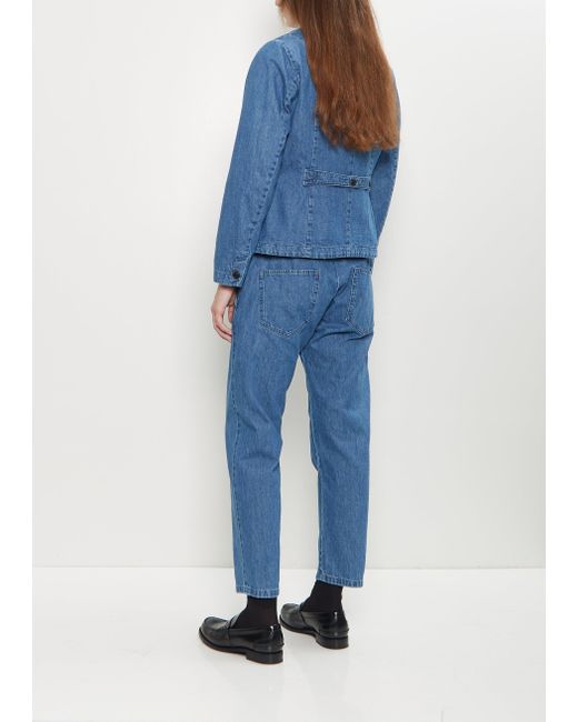 Pas De Calais Blue Natural Denim Tailored Jacket