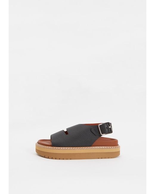 Sofie D'Hoore Black Fame Leather Platform Sandals
