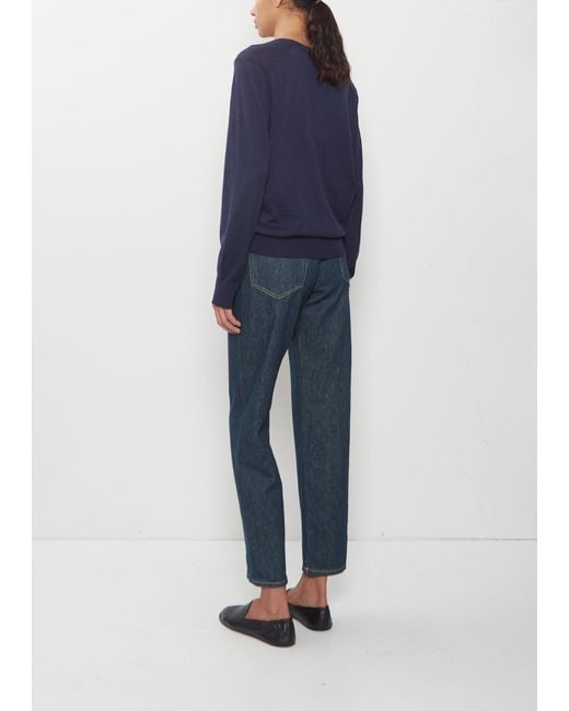 Loulou de Saison Blue Julio Fine Cashmere V-neck Sweater