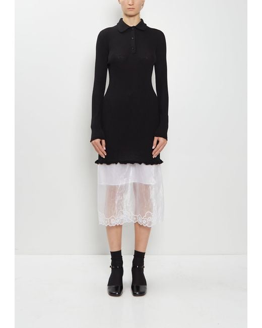 CECILIE BAHNSEN Black Botka Merino Wool Dress
