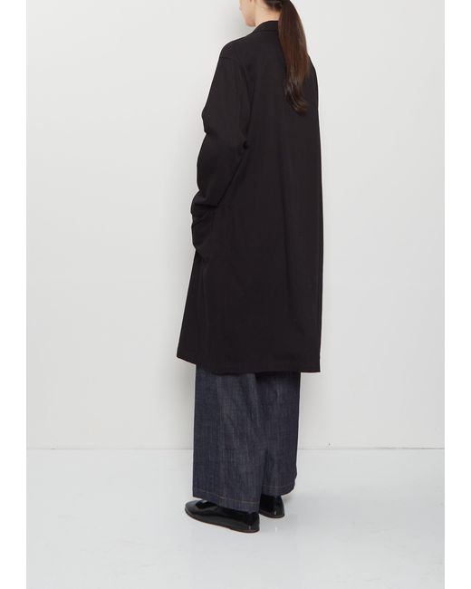 Y's Yohji Yamamoto Black Asymmetric Long Cotton Jacket