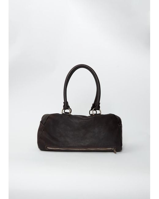 Guidi Black Shoulder Leather Bag, Medium