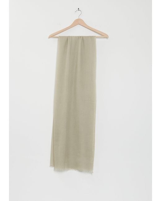 Denis Colomb White Summer Lung Ta Cashmere Stole