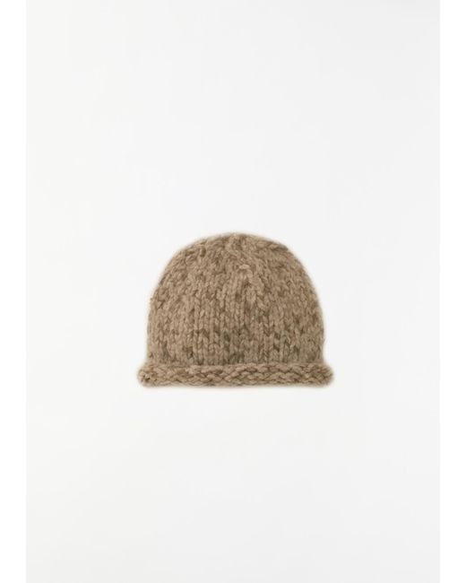Lauren Manoogian Natural Hand-knit Alpaca Merino Wool Roll Hat