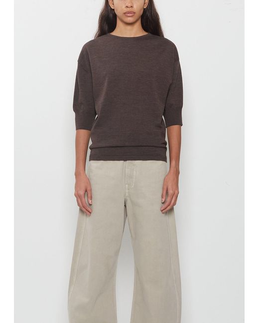 Lemaire Brown Short Sleeve Sweater