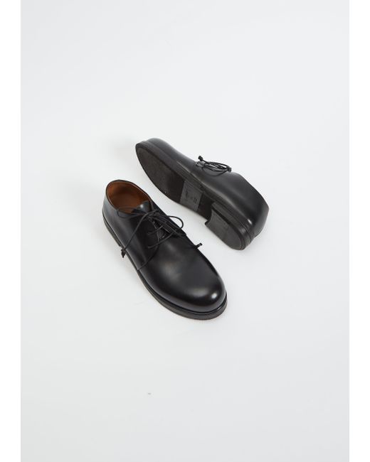 Black Marsèll Leather Zucca Zeppa Derby in Nero Womens Shoes Flats and flat shoes Lace Up shoes and boots 