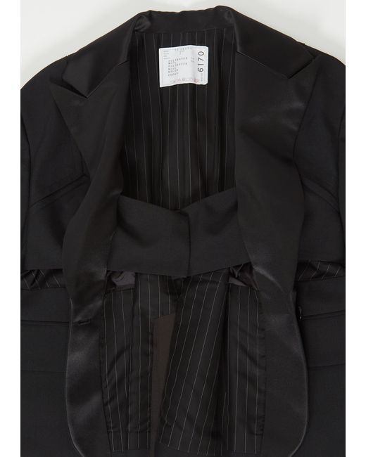 Sacai Wool Suiting Jacket in Black | Lyst