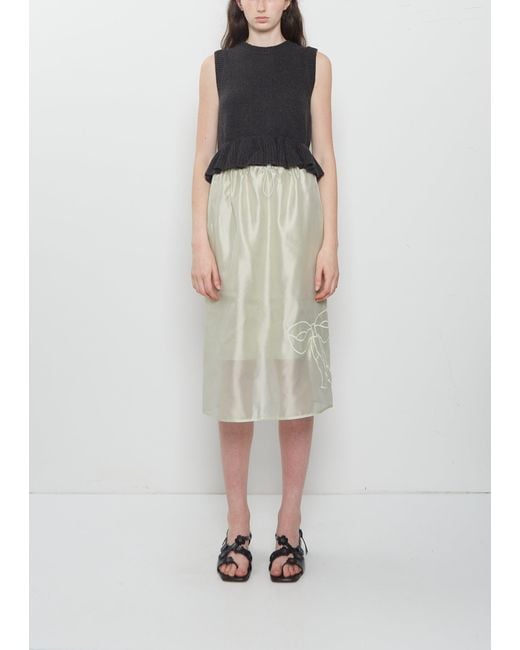 CECILIE BAHNSEN White Bria Hybrid Organza Skirt