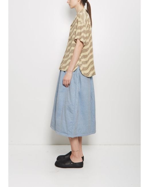 Visvim Blue Julie Open Collar Blouse