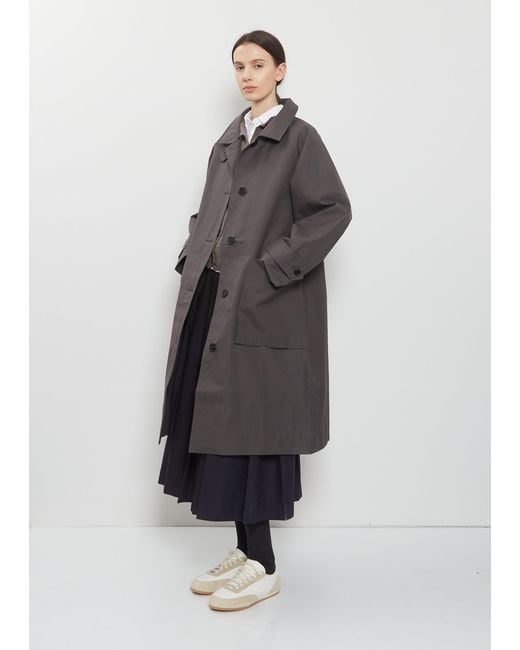 MHL by Margaret Howell Gray Railway Cotton Mac Coat